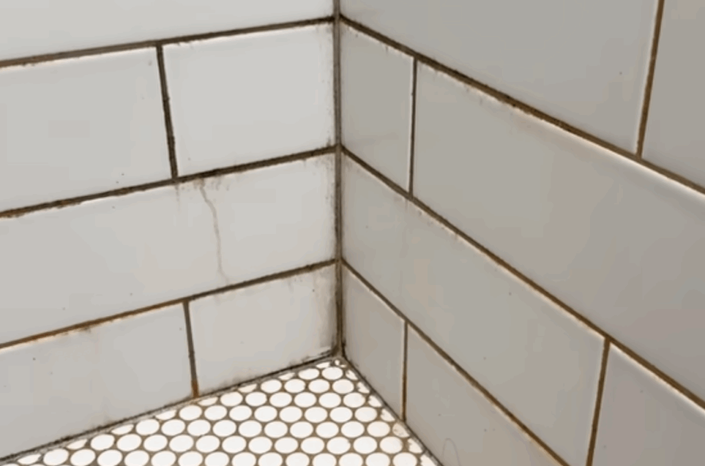 dirty shower grout